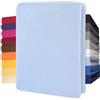CelinaTex Lucina lenzuolo elasticizzato topper spessori per letto contenitore cotone 140x200-160x200 cm blu acqua