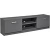 Inter Link - Cassettone - Mobile TV - Consolle TV - 2 ante a battente - 2 vani - Grigio - Elenzio