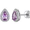 Suplight Orecchini a Lobo Argento 925 Goccia, Orecchini con Ametista, Orecchini con Pietre Viola Alessandrite Giugno, Accessori Elegante con Confezione Regalo