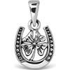 WithLoveSilver, ciondolo portafortuna in argento Sterling 925 a forma di ferro di cavallo con quadrifoglio portafortuna