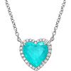 Michooyel S925 Collana con ciondolo Paraiba da 5 ct Collana a cuore Collana in argento sterling Catena 18-23 cm Collana con tormalina con zirconi cubici per donne e ragazze