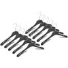 Mainetti Grucce Salvaspazio Gommate, per Camicie, T-Shirt, Abiti Scamiciati, Appendini Leggeri Antiscivolo, con Aletta, Spalla Stretta, Made in Italy, Set 10 Pezzi (Nero con Gancio Zincato, 38cm)