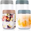 Yzpklhw Barattolo di vetro con coperchio a vite, a prova di perdite, confezione da 4 barattoli per avena durante la notte, per yogurt, farina d'avena, insalata, insalata, cereali, snack, spezie (4