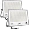 CREATESTAR - 2 Pezzi Faretto LED da Esterno 200W, 20000LM 6500K Luce Bianca Fredda, IP66 Impermeabile, Faro LED Regolabile a 180° per Giardini, Terrazze, Garage e Sicurezza