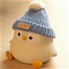 FAMIDUO Luce Notturna Pinguino Grigio Seduto, Lampada Silicone Alimentare