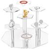 PIANKEKE Espositore Acrilico Trasparente Alzate a 7 Livelli in Esagonali, Rialzato Espositori Trasparente per Profumi, Orologi, Anelli, Orecchini, Cupcake, Oggetti da Collezione, Action Figure