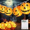 Kimuwote Halloween Catena Luminosa a Batteria, 6M 20 LED Arancia Zucca Lanterna a Batteria, Impermeabile, per Halloween Decorazione Interno ed Esterno, Giardino, Albero, Festa
