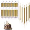 LIANRISES 60 Pezzi Candeline Compleanno Particolari Lunghe Sottili, Candele Oro Champagne, Metallo, per Matrimoni, Feste D'anniversario, Decorazioni Di Natale