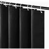 Furlinic Tenda Doccia AntiMuffa Tessuto Polyestere Nero Impermeabile Pesante Vasca da Bagno Tende Doccia Lavabile 150x180cm con 12 Anelli Plastica Modello Waffle