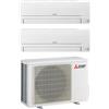 MITSUBISHI ELECTRIC MXZ-2HA50VF + 2x MSZ-HR25VF Kit DualSplit a Parete Smart R32 DC Inverter Pompa di Calore Wi-Fi Ready - 5.0 kW