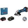 BOSCH - Smerigliatrice Angolare Professional a Batteria GWS 18-125 V-LI in Valigetta con 2 Batterie da 4,0 Ah al Litio e Set di Accessori