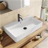 VITRA Lavabo monoforo 70 cm appoggio o sospeso in ceramica bianco - Braies