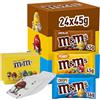Eurocali M&M's Chocolate Confetti al Cioccolato 24 Bustine 45g + Peanut Arachidi Ricoperte di Cioccolato 24 Bustine 45g + Crispy Praline Riso Soffiato al Cioccolato 24 Bustine 36g + 2 Mazzi di Carte da Gioco