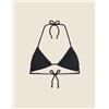 Effek Triangolo Regolabile Tessuto Goffrato Nero Donna