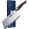 HOSHANHO Mannaia Coltello 18cm, Coltello da Cuoco Cinese Professionale Coltello da Cucina in Acciaio al Carbonio, Giapponesi Coltello per Verdure con Impugnatura Ergonomica