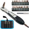 BAKESHU Chiave a cricchetto magnetica, mini cacciavite a cricchetto con Phillips, a taglio, Torx, esagonale, quadrato, Pozidriv per auto, biciclette, casa, fai da te(36-denti)