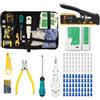 Tiandirenhe Kit di Pinza Crimpatrice RJ45, strumento di crimpatura, spellacavi, taglierina e crimpatrice, tutto in uno, per connettori telefonici 8P, RJ45, Cat5, Cat6, 6P/6C, 6P/4C, 6P/6C