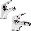 OGOMONDO Miscelatore Rubinetto Bidet Cromato + Miscelatore Rubinetto Lavabo Cromato Rubinetteria Bagno Casa