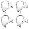 Hawpasy Set 4 Pezzi Fascetta Stringitubo 50 Mm In Acciaio Zincato Con Dado E Piastra A U, Fascetta A U Per Tubi Per Scarico Auto, Impianti Domestici, Collare Stringitubo Zincato Resistente