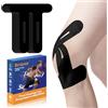 KTQUICK Nastro per ginocchia pretagliato, 10 pezzi, Precut Kinesiotapes delicato sulla pelle con comfort perfetto, impermeabile ed elastico, per ginocchia - nero