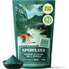 NaturaleBio Alga Spirulina Biologica in Polvere 400g. Bio, Naturale e Pura, Coltivata nelle regioni tropicali dell'Asia. Ideale in bevande, frullati o per Ricette. Adatta a Vegetariani e Vegani.
