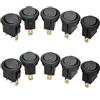 Mintice 10 Pezzi Auto 12V 16A Pulsanti Interrutore a Bilanciere Rotonda Luce Blu LED Acceso Spento Punto Interruttore a Levetta Pulsante