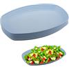 Velicber 6 Pezzi Piatti in Plastica Riutilizzabili, Piatti da Campeggio da 29.7cm, Piattis Ovali in Plastica Rigida, Iinfrangibili, Lavabili in Lavastoviglie, per Campeggio, Picnic e Casa - Blu