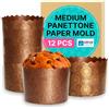 SHSH trade group Stampo per carta per pane pasquale da 12 once Kulich,12 pezzi,Stampo per pane paska,Stampi per panettoni in carta italiana antiaderente per panettone,Design marrone W 4.33xH 3.35 pollici