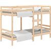 vidaXL Letto a Castello senza Materasso 90x190 cm Legno di Pino