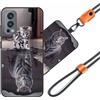 JEZSTHAI Cover Compatibile con OnePlus Nord 2 5G Custodia in Silicone TPU Morbido con Cordino/Laccio Tracolla Cellulare,Antiurto AntiGraffio Protettiva Bumper Case con Disegno Motivi,Cover*A05