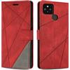 SONWO Cover per Google Pixel 4A 5G / Google Pixel 5 XL Custodia, Flip Caso in PU Pelle Case Cover Premium Portafoglio Custodia per Google Pixel 4A 5G / Google Pixel 5 XL, Slot per Schede, Rosso