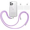 TBOC Pack: Cordino Catenella Laccio Strap Porta Cover [Malva] + 2 toppe di fissaggio aggiuntive Telefono Cellulare Collo - Tracolla Catenina cordini Phone Cellulari Telefoni Universale Laccetti