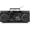 MEDION Registratore a cassette P66538 (ghetto blaster retrò con lettore CD, anni '80, grande, USB, SD, CD, cassetta MC, antenna telescopica radio DAB+, Bluetooth, piastra per cassette