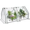 WOLTU Serra da Giardino con 2 Porte Avvolgibili, Serra da Balcone, in Rete PE 140g/m2, 4 Picchetti, 180x90x90cm,