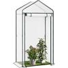 WOLTU Serra da Giardino con Porte Avvolgibili, Serra da Balcone, Telo in Rete PE 140 g/m², per Piante Idrorepellente, 4 Picchetti, 100x50x190 cm, Bianco