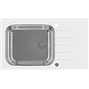 Alveus 1123644 GLASSIX UP 40 Lavello cucina incasso in vetro con gocciolatoio, Bianco