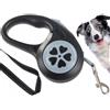 Generico Guinzaglio Retrattile Cani, Fino 5 metri Lunghezza, Tasto Blocco, Taglia PICCOLA/MEDIA, Peso Massimo 15 Kg, Corda Senza Grovigli a 360°, Impugnatura Ergonomica (NERO-GRIGIO)