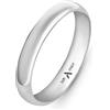 Amberta Fede Nuziale Oro 14K Giallo Bianco per Donna Uomo | Anello Donna Oro 14K Vero Solido per Lui e Lei Qualita' Premium Italiano: Bianco 3.5 mm Misura 25
