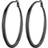 PROSTEEL Orecchini Cerchio Neri Donna Orecchini Cerchio Neri Acciao Inossidabile Orecchini Acciaio Chirurgico 80mm