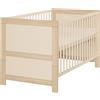 roba Lettino Momo 70 × 140 cm - Lettino a sponde crescent - Altezza regolabile - Trasformabile in letto junior - Legno laccato cachemire/decorazione rovere Tristan