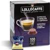 Generico 100 Capsule LOLLO CAFFE compatibile con A Modo Mio miscela ORO - Capsule per Macchine Espresso sistema Lavazza A modo Mio -