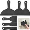 Flintronic Spatola Plastica, Set Spatola per Stucco Muro, 6pz-Nero | Spatola Flessibile in Plastica, 1.5/2/3/4/6 Pollici Spatole per con Manici, per la Rimozione Decalcomanie Carta da Parati