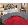 IlGruppone Piumino Invernale in Piuma D'Oca 90/10 Double Face piumone Caldo Trapuntato Trapunta in 5 Colori 300 gr/mq Inverno - Rosso/Grigio - Una Piazza e Mezza
