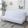 Hixingo Copridivano Senza Braccioli Lavabile, Copridivano 3 Posti Tinta Unita Semplice Antiscivolo, Copri Divano Elasticizzato Fodera per Divano Letto Clic Clac (L:190-230cm,Bianco)