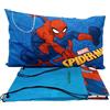 IL BOTTEGONE set completo lenzuola letto Una piazza e mezzo per cameretta 100% Cotone stampato con Sacca ricamata Prodotto Ufficiale Fantasia: Spiderman