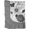 Vionara Home Tovaglia con Volant in Tessuto Cotone Plastificato, Copritavolo Plastificato, Tovaglia Plastificata Antimacchia x6 e x12 persone, Made in Italy (Flowers - Grigio, x6 (130 x 170 cm))