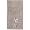 VANITA' DI RASO Set asciugamani con iniziale ricamata asciugamano viso asciugamano ospite bagno con iniziali ricamate Made in Italy morbidi assorbenti soffici resistenti TORTORA RICAMO PANNA LETTERA L