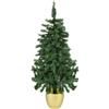 KASANOVA Albero di Natale 120 cm verde con vaso oro verde