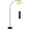 HOMCOM Lampada da Terra a LED Dimmerabile con Telecomando, Piantana Lampada con Luce Regolabile su 11 Colori di Temperatura e 11 Luminosità, Timer 60 Minuti, Paralume Girevole e Inclinabile, Nero