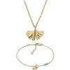 Emporio Armani Donna Collana e Bracciale in Ottone Dorato, Set